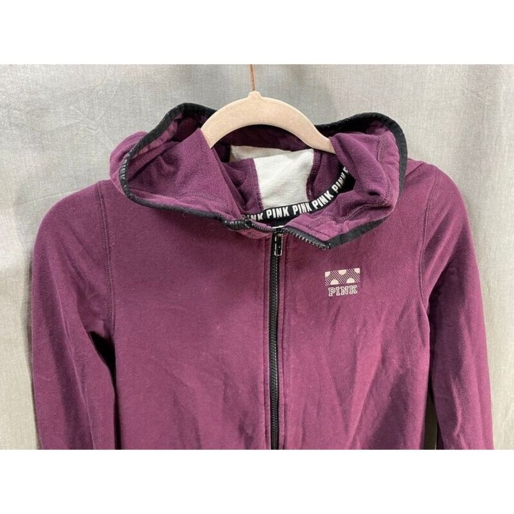 Victoria´s Secret Pink Sweater Womens XS Red Full Zip Long Sleeve Hoodie‎ Ladies - Picture 2 of 9